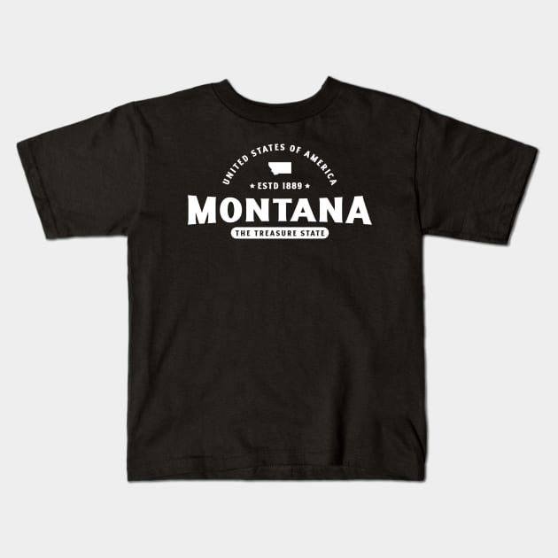 Montana Wilderness Explorer Kids T-Shirt by Vectographers